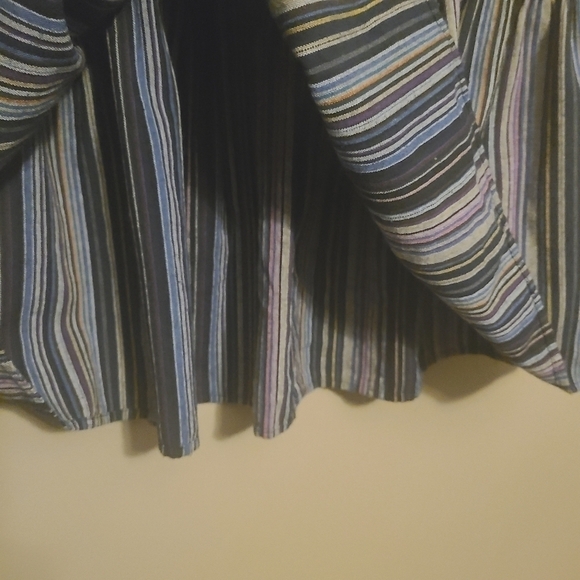 Mododoc | Women's Sandcastle Stripe Tiered Ruffle Mini Dress (Size Small) - Picture 10 of 12